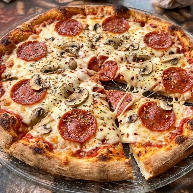 Pizza fraîchement préparée